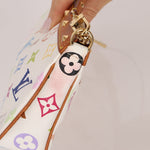 Limited Edition Louis Vuitton x Takashi Murakami Multicolor Blanc Pochette - FashioNica