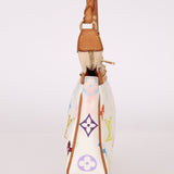 Limited Edition Louis Vuitton x Takashi Murakami Multicolor Blanc Pochette - FashioNica