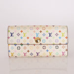 Limited Edition Louis Vuitton x Takashi Murakami Multicolor Blanc Sarah Wallet - FashioNica