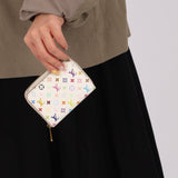 Limited Edition Louis Vuitton x Takashi Murakami Multicolor Blanc Zip Card Holder - FashioNica