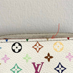 Limited Edition Louis Vuitton x Takashi Murakami Multicolor Blanc Zip Card Holder - FashioNica