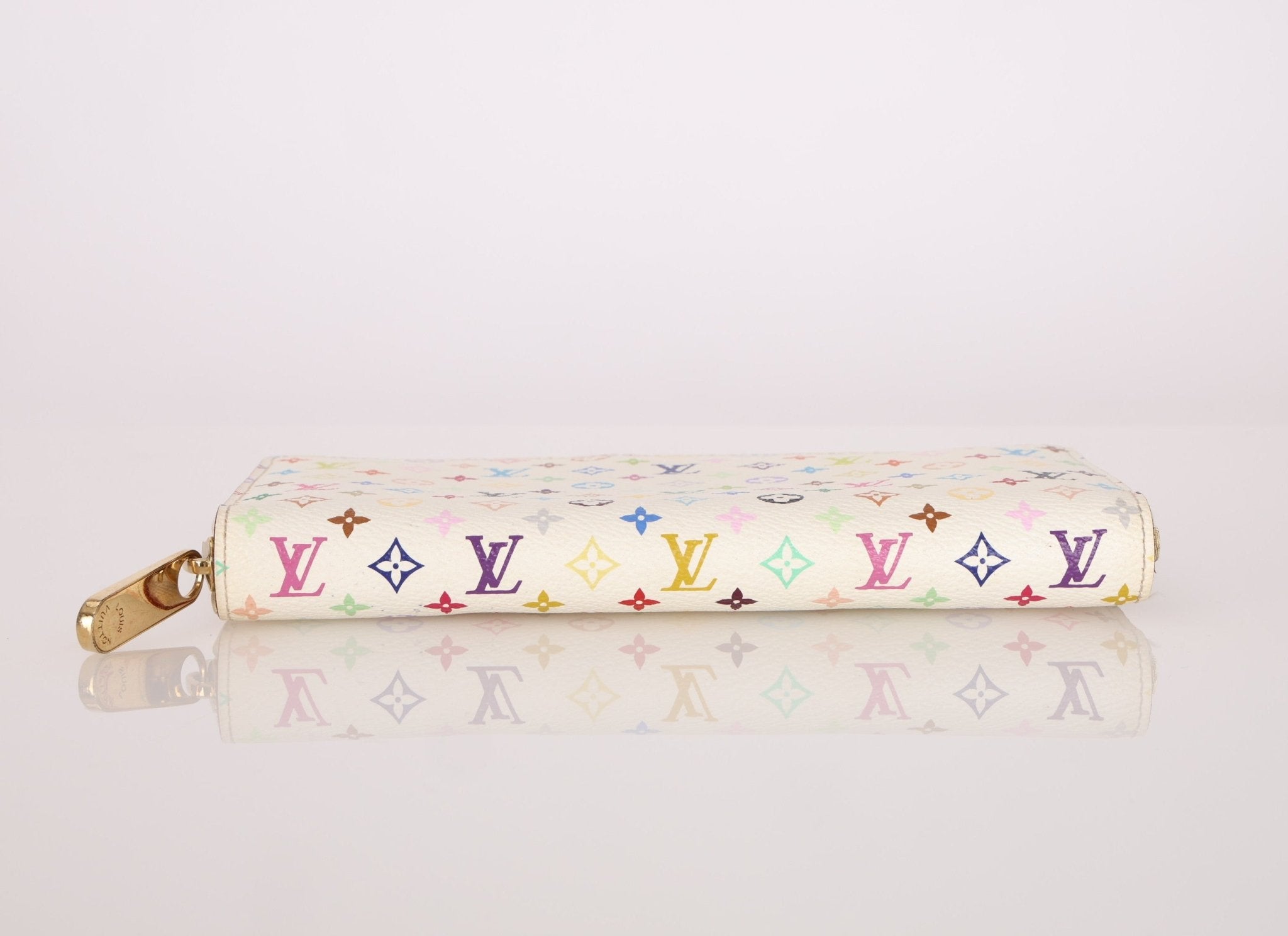 Limited Edition Louis Vuitton x Takashi Murakami Multicolor Blanc Zippy Wallet - FashioNica