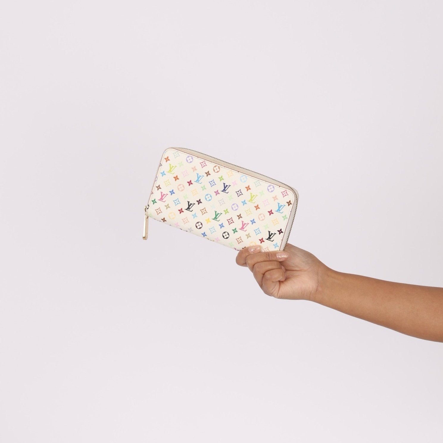 Limited Edition Louis Vuitton x Takashi Murakami Multicolor Blanc Zippy Wallet - FashioNica