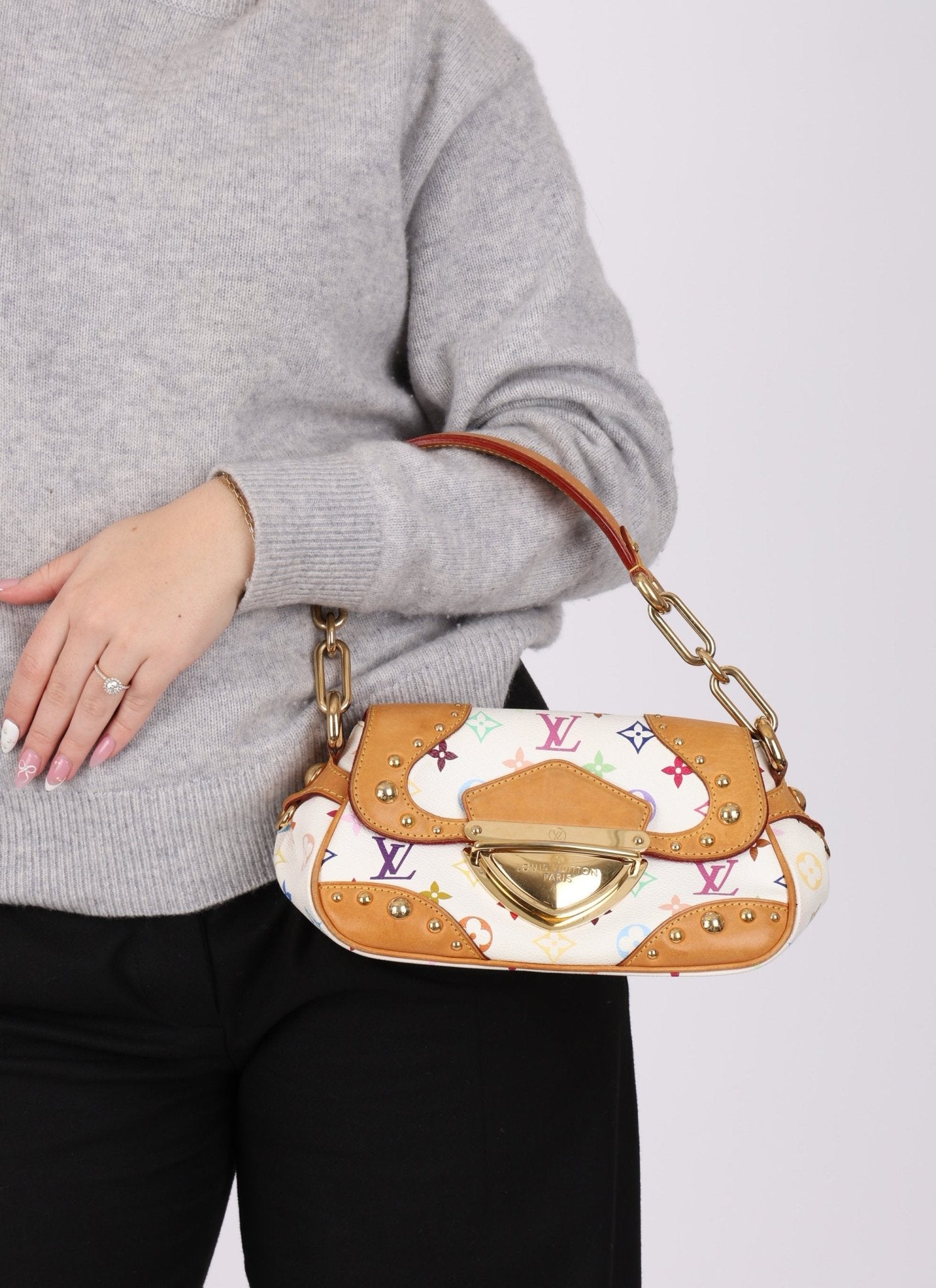 Limited Edition Louis Vuitton x Takashi Murakami Multicolor Monogram Marilyn PM - FashioNica
