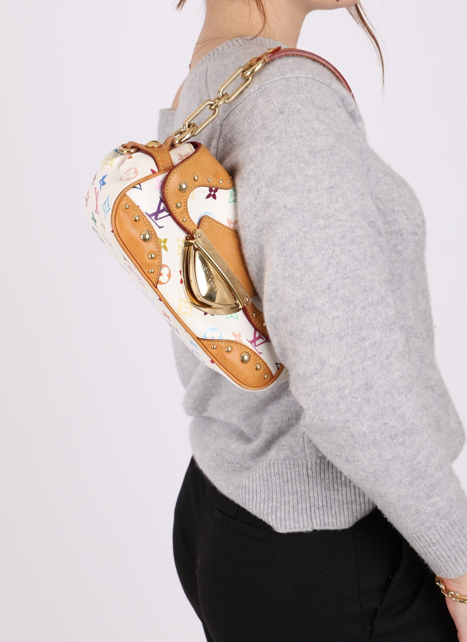 Limited Edition Louis Vuitton x Takashi Murakami Multicolor Monogram Marilyn PM - FashioNica