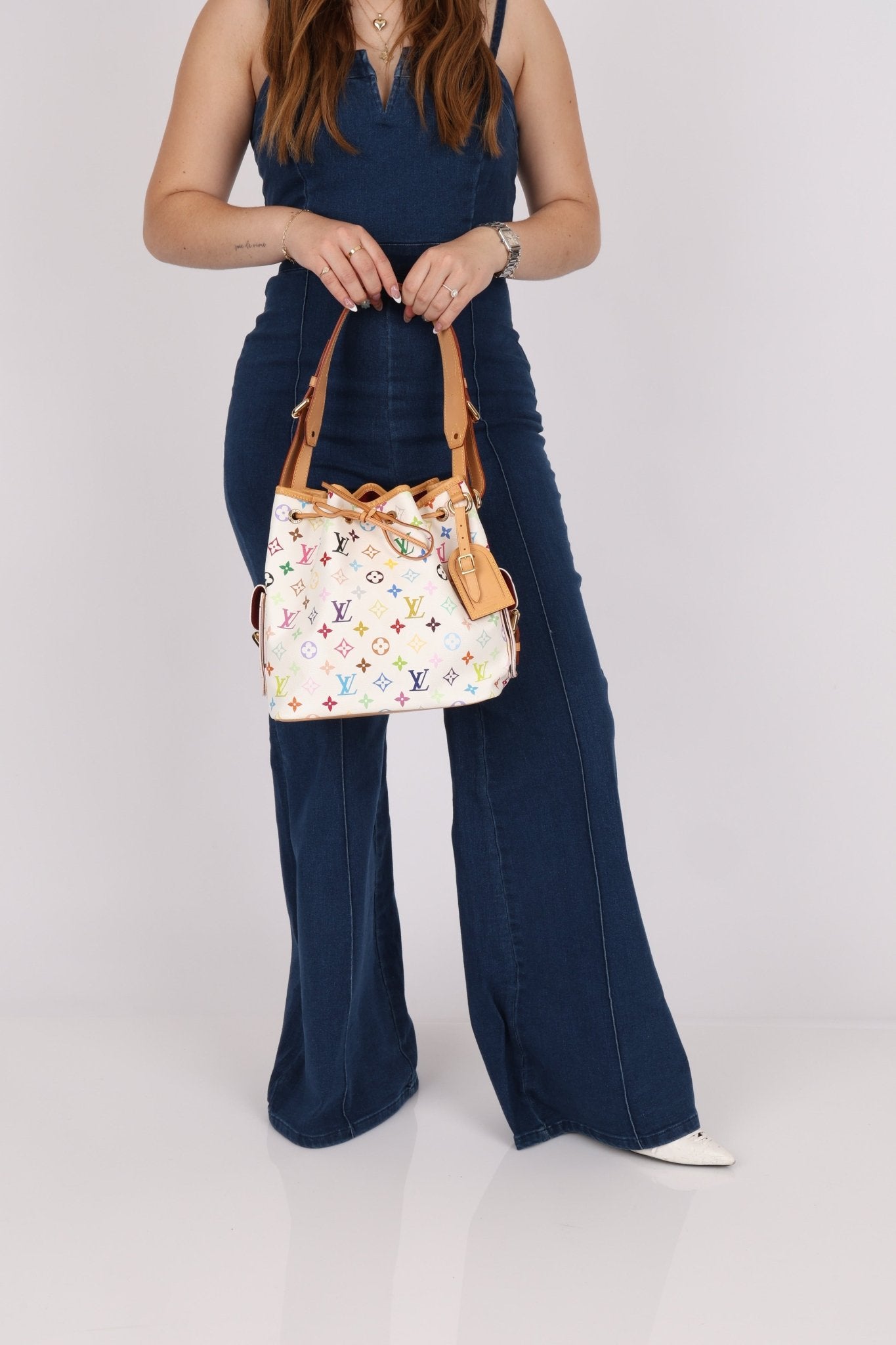 Limited Edition Louis Vuitton x Takashi Murakami Multicolor Monogram Petit Noe - FashioNica