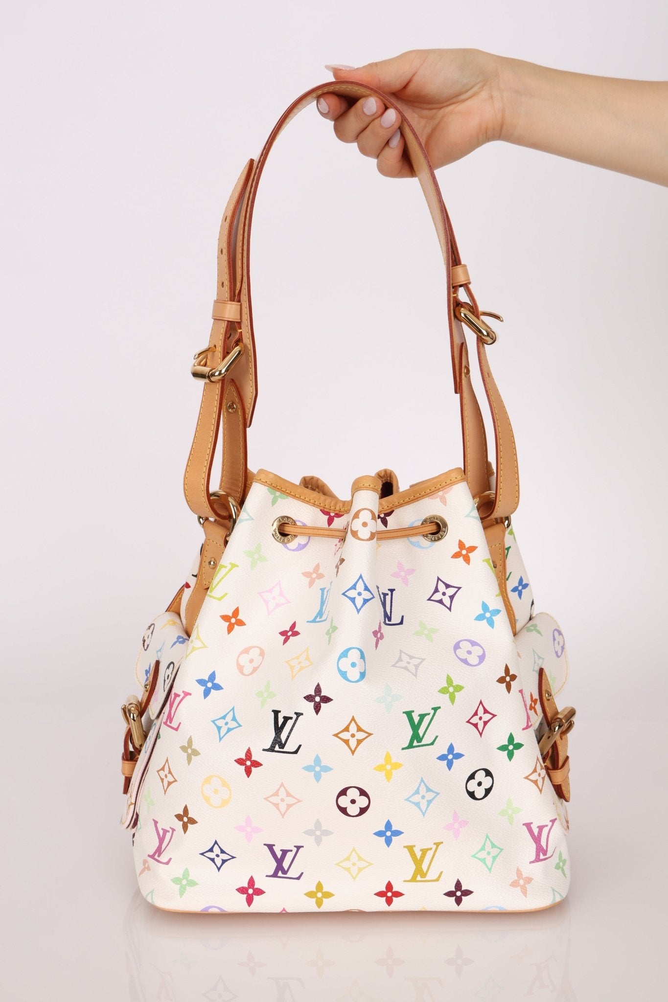 Limited Edition Louis Vuitton x Takashi Murakami Multicolor Monogram Petit Noe - FashioNica
