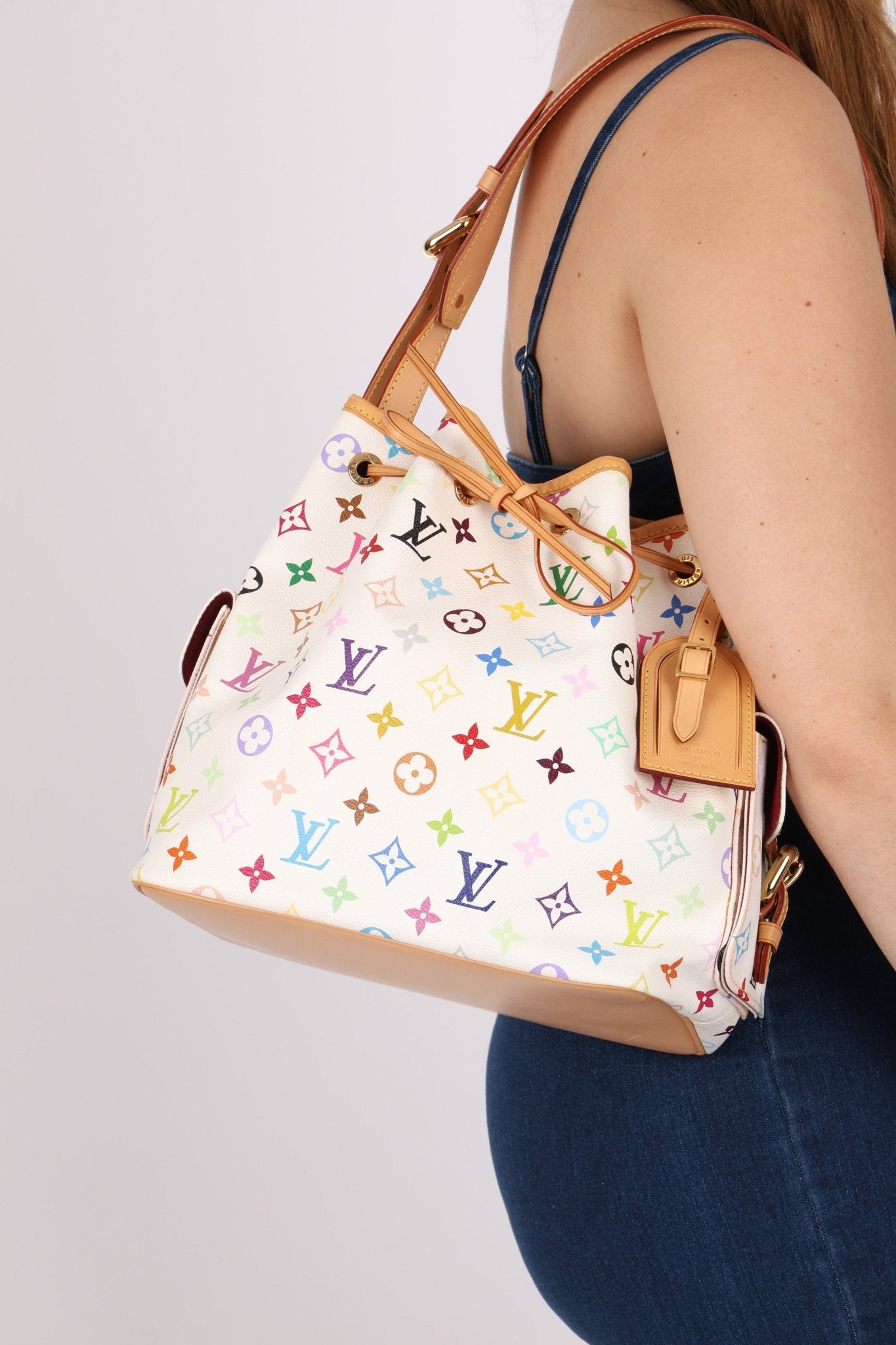 Limited Edition Louis Vuitton x Takashi Murakami Multicolor Monogram Petit Noe - FashioNica