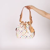 Limited Edition Louis Vuitton x Takashi Murakami Multicolor Monogram Petit Noe - FashioNica