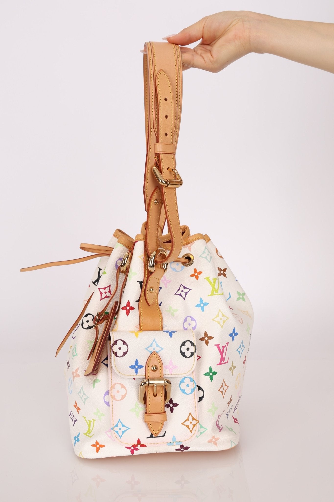 Limited Edition Louis Vuitton x Takashi Murakami Multicolor Monogram Petit Noe - FashioNica
