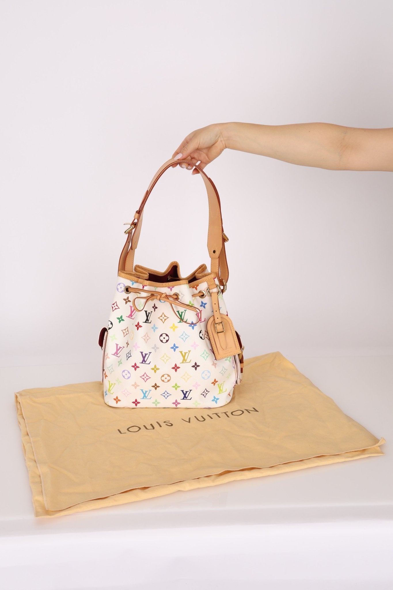 Limited Edition Louis Vuitton x Takashi Murakami Multicolor Monogram Petit Noe - FashioNica