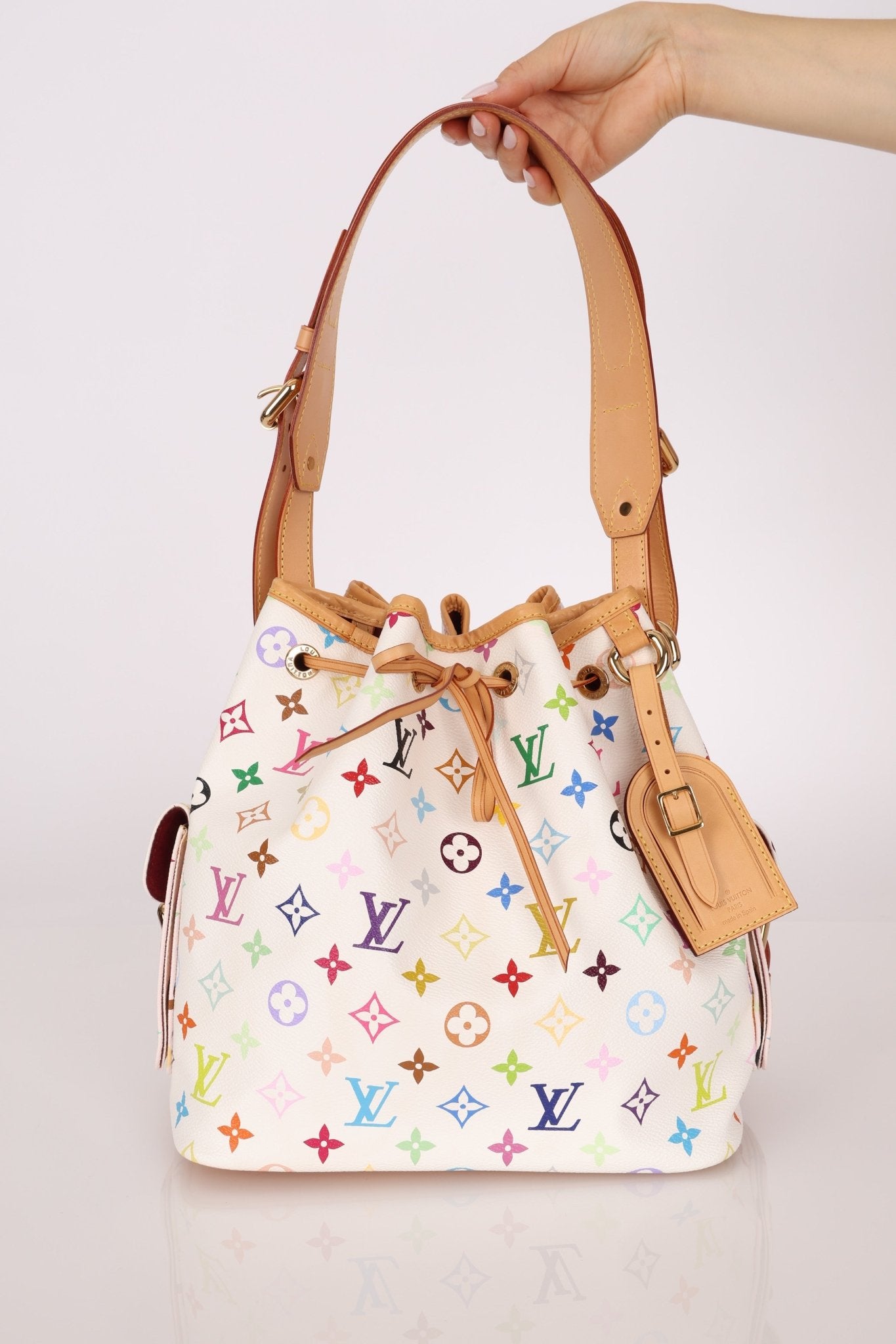 Limited Edition Louis Vuitton x Takashi Murakami Multicolor Monogram Petit Noe - FashioNica