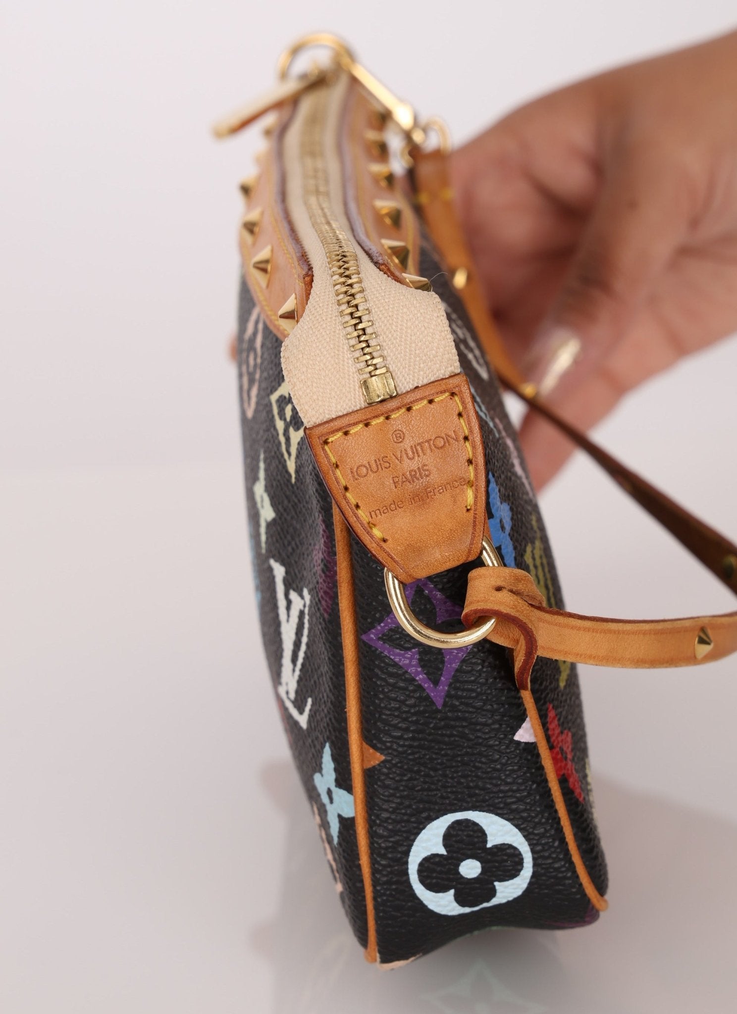 Limited Edition Louis Vuitton x Takashi Murakami Multicolor Noir Pochette - FashioNica