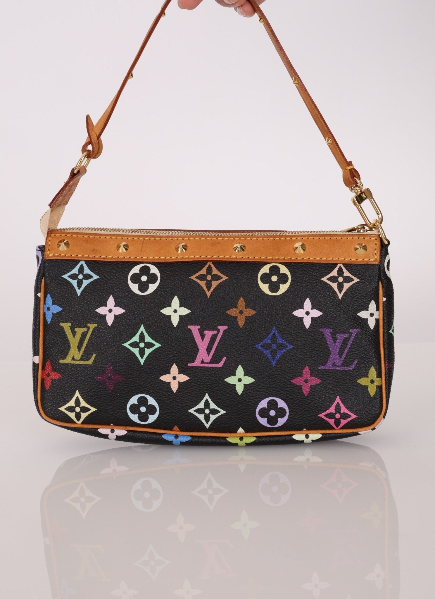 Limited Edition Louis Vuitton x Takashi Murakami Multicolor Noir Pochette - FashioNica