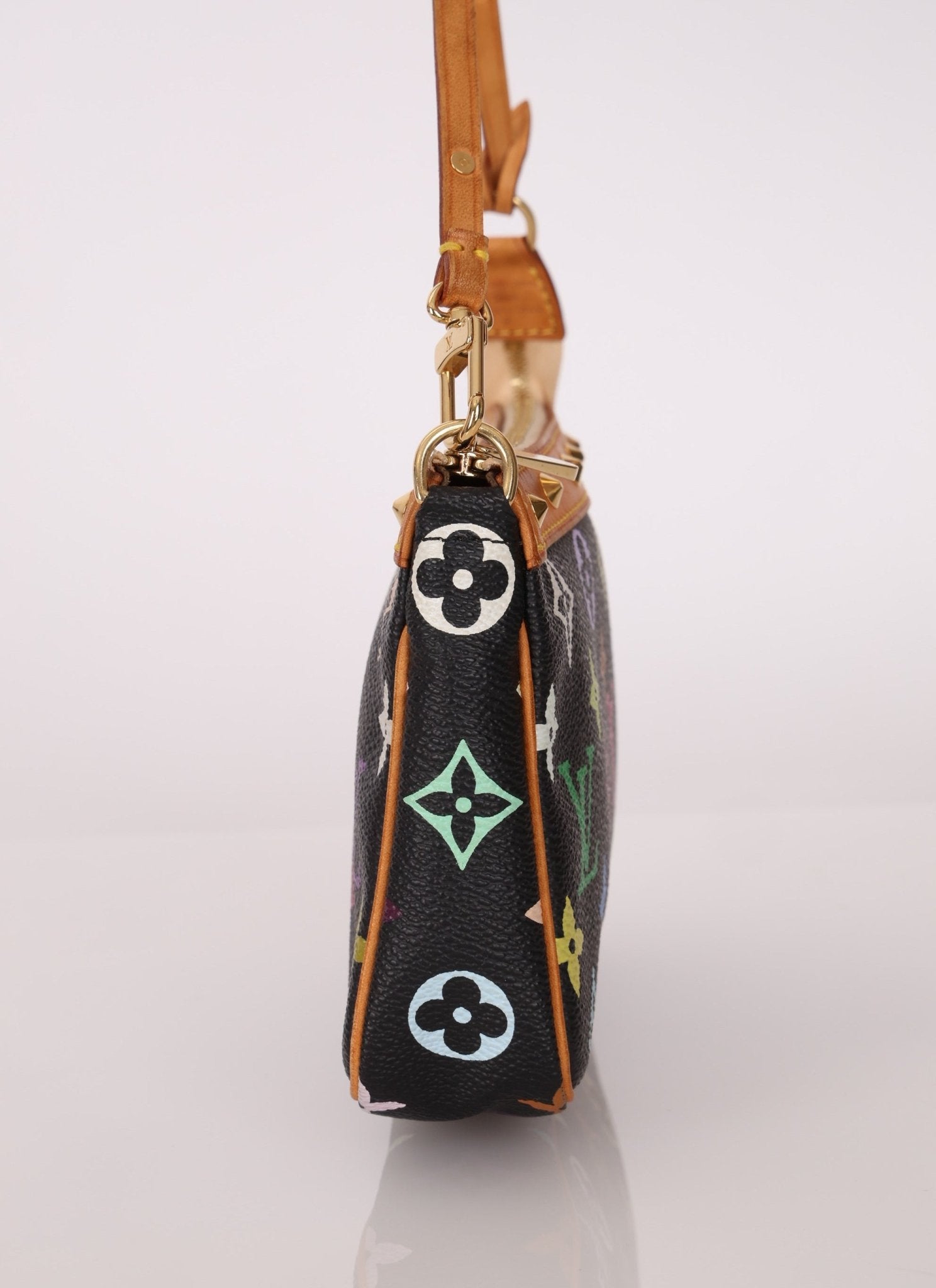 Limited Edition Louis Vuitton x Takashi Murakami Multicolor Noir Pochette - FashioNica