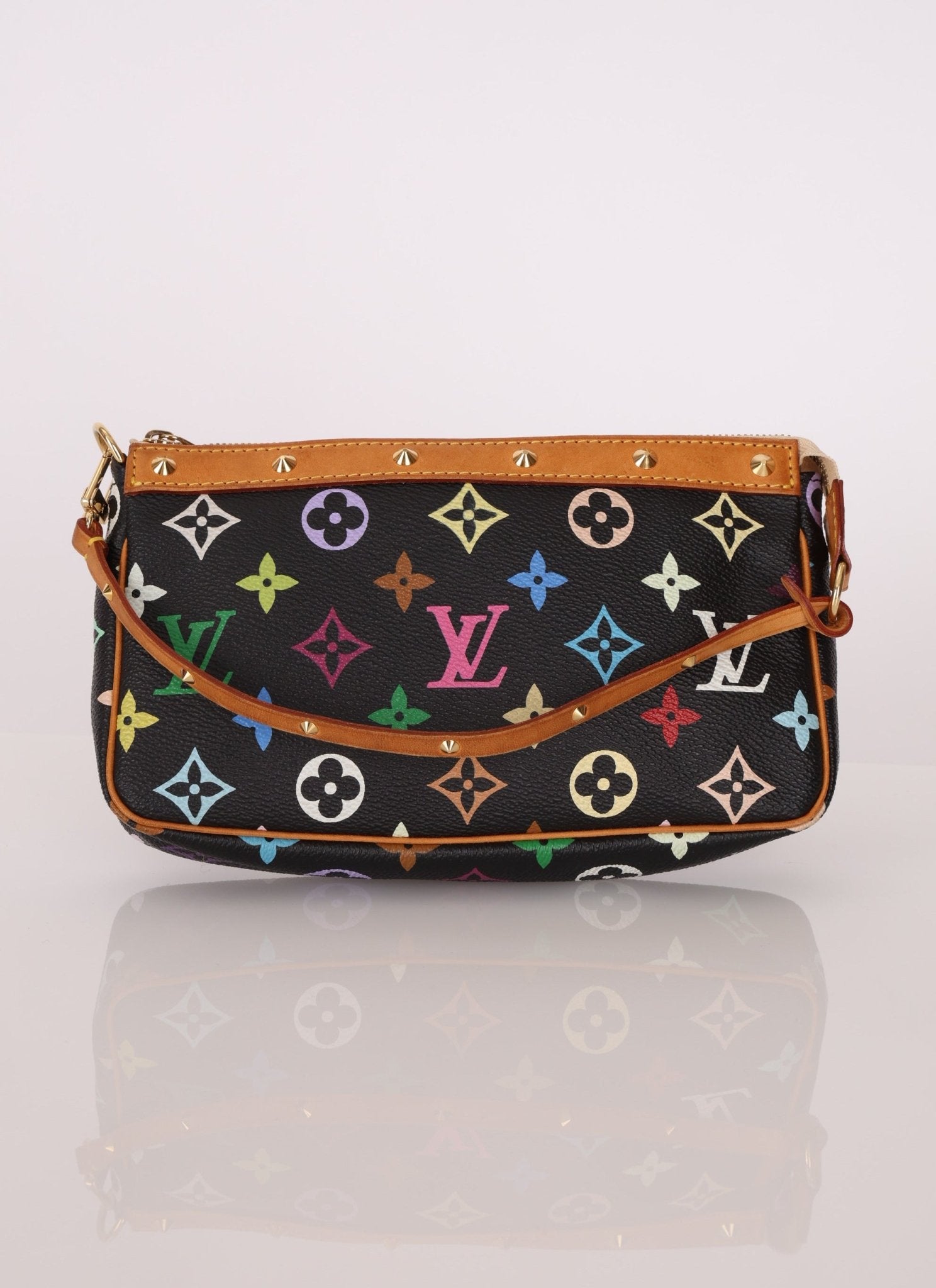 Limited Edition Louis Vuitton x Takashi Murakami Multicolor Noir Pochette - FashioNica
