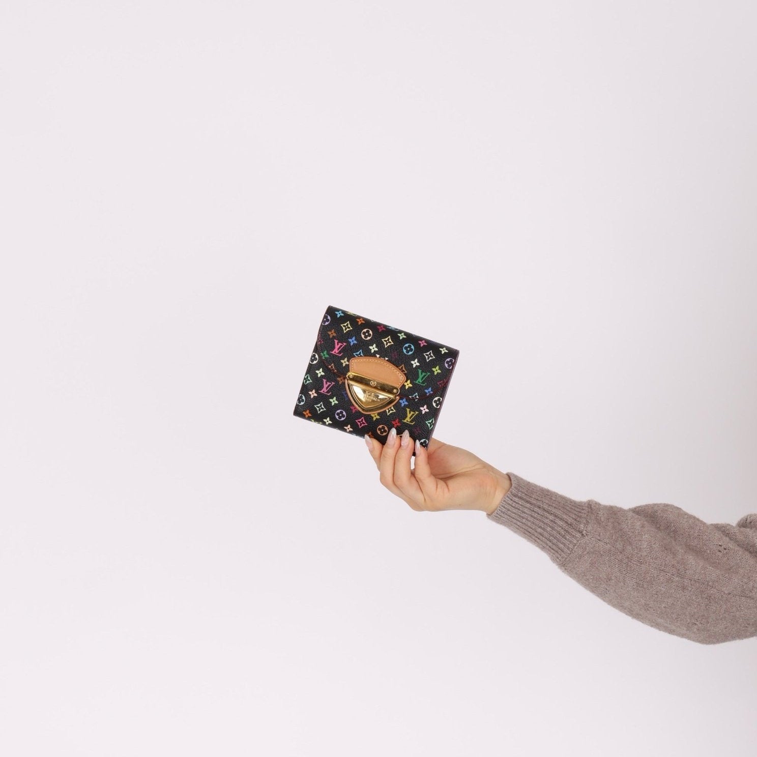 Limited Edition Louis Vuitton X Takashi Murakami Noir Multicolor Joey Wallet - FashioNica