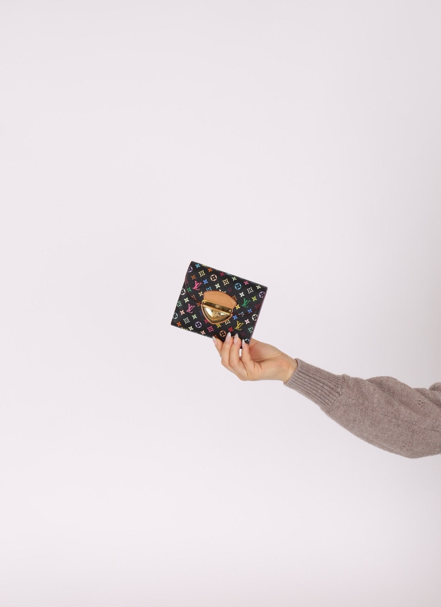 Limited Edition Louis Vuitton X Takashi Murakami Noir Multicolor Joey Wallet - FashioNica