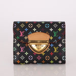 Limited Edition Louis Vuitton X Takashi Murakami Noir Multicolor Joey Wallet - FashioNica
