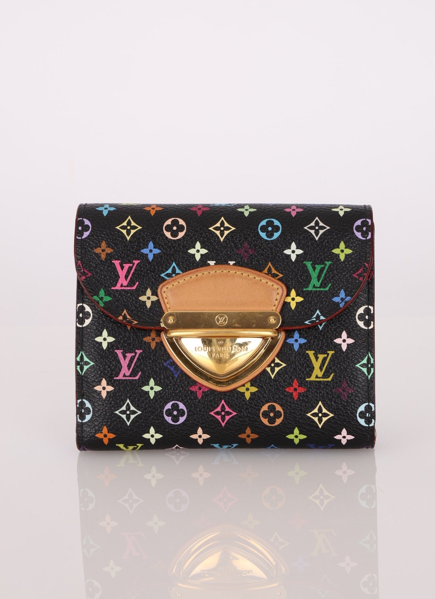 Limited Edition Louis Vuitton X Takashi Murakami Noir Multicolor Joey Wallet - FashioNica