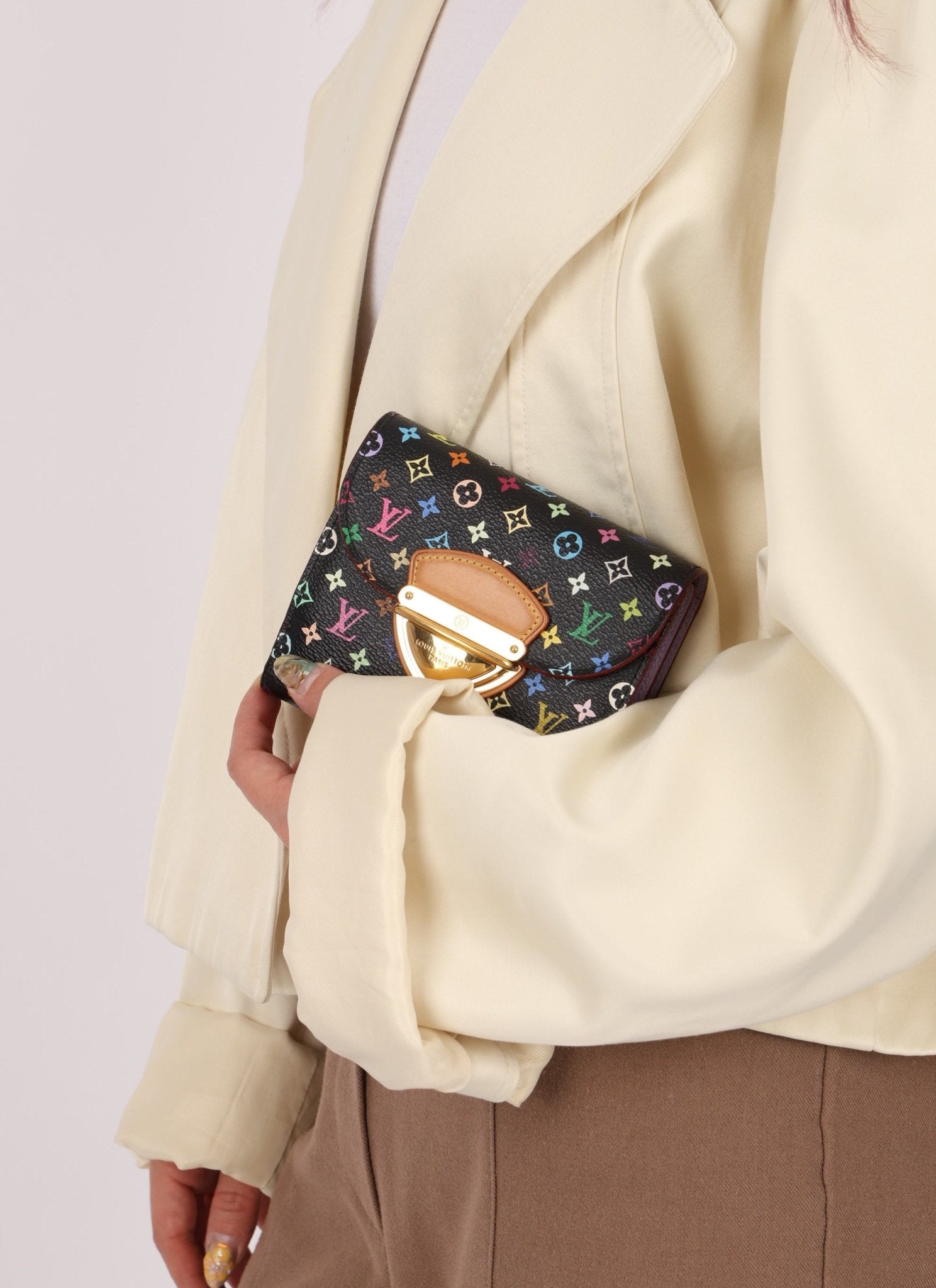 Limited Edition Louis Vuitton X Takashi Murakami Noir Multicolor Joey Wallet - FashioNica