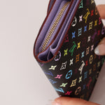 Limited Edition Louis Vuitton X Takashi Murakami Noir Multicolor Joey Wallet - FashioNica