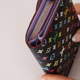Limited Edition Louis Vuitton X Takashi Murakami Noir Multicolor Joey Wallet - FashioNica