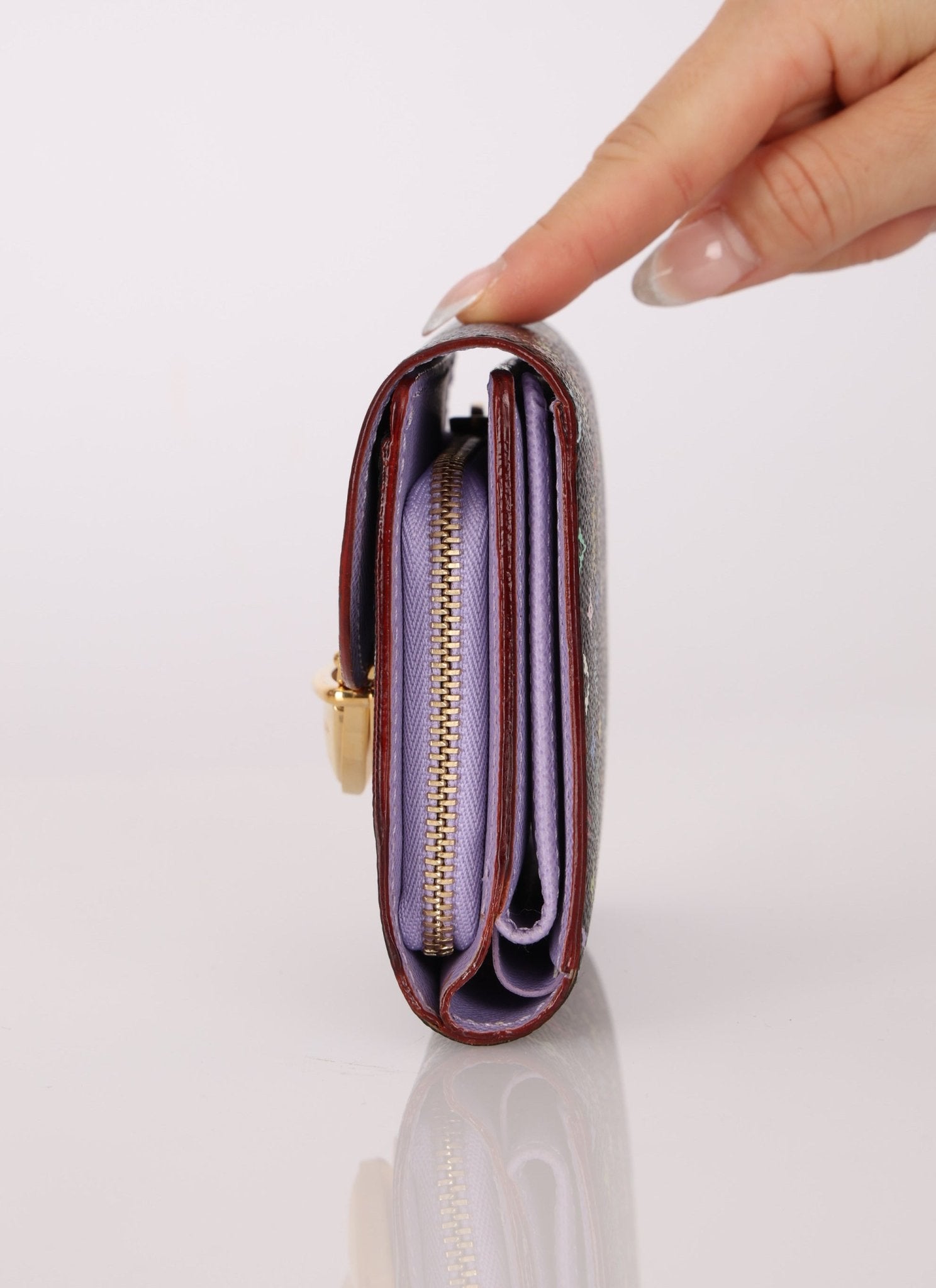 Limited Edition Louis Vuitton X Takashi Murakami Noir Multicolor Joey Wallet - FashioNica