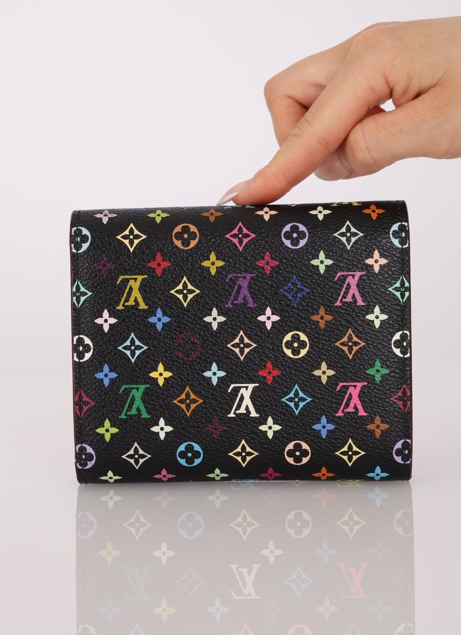 Limited Edition Louis Vuitton X Takashi Murakami Noir Multicolor Joey Wallet - FashioNica