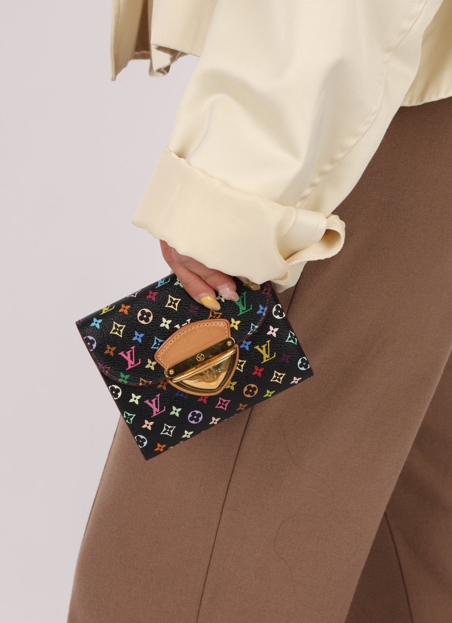 Limited Edition Louis Vuitton X Takashi Murakami Noir Multicolor Joey Wallet - FashioNica