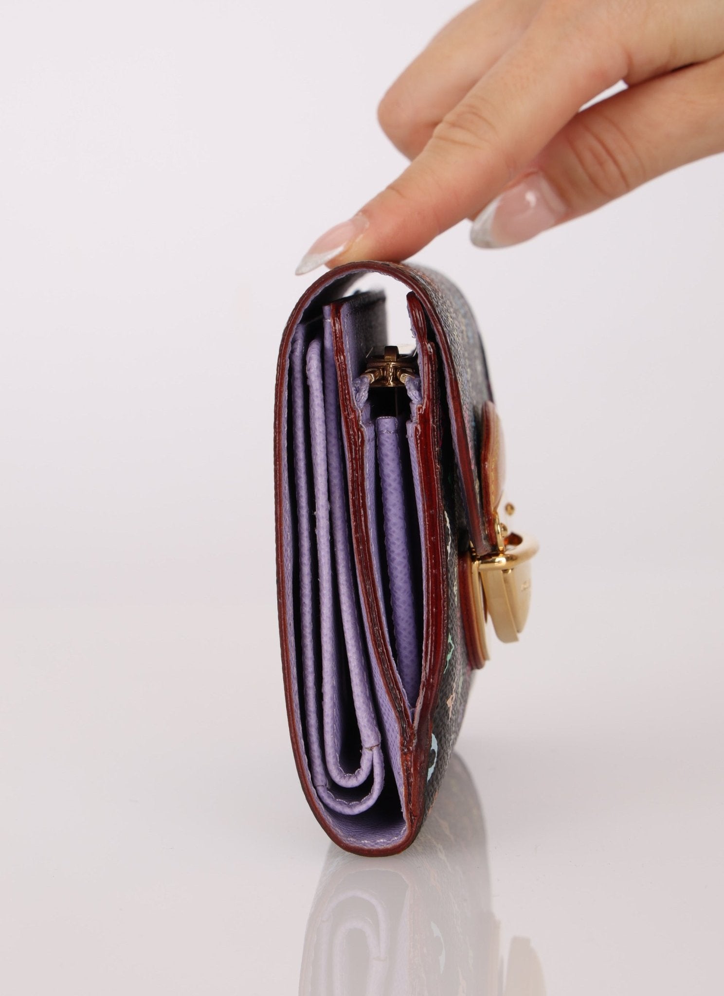 Limited Edition Louis Vuitton X Takashi Murakami Noir Multicolor Joey Wallet - FashioNica