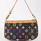 Limited Edition Louis Vuitton x Takashi Murakami Noir Multicolor Pochette - FashioNica