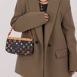 Limited Edition Louis Vuitton x Takashi Murakami Noir Multicolor Pochette - FashioNica