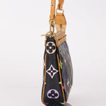 Limited Edition Louis Vuitton x Takashi Murakami Noir Multicolor Pochette - FashioNica