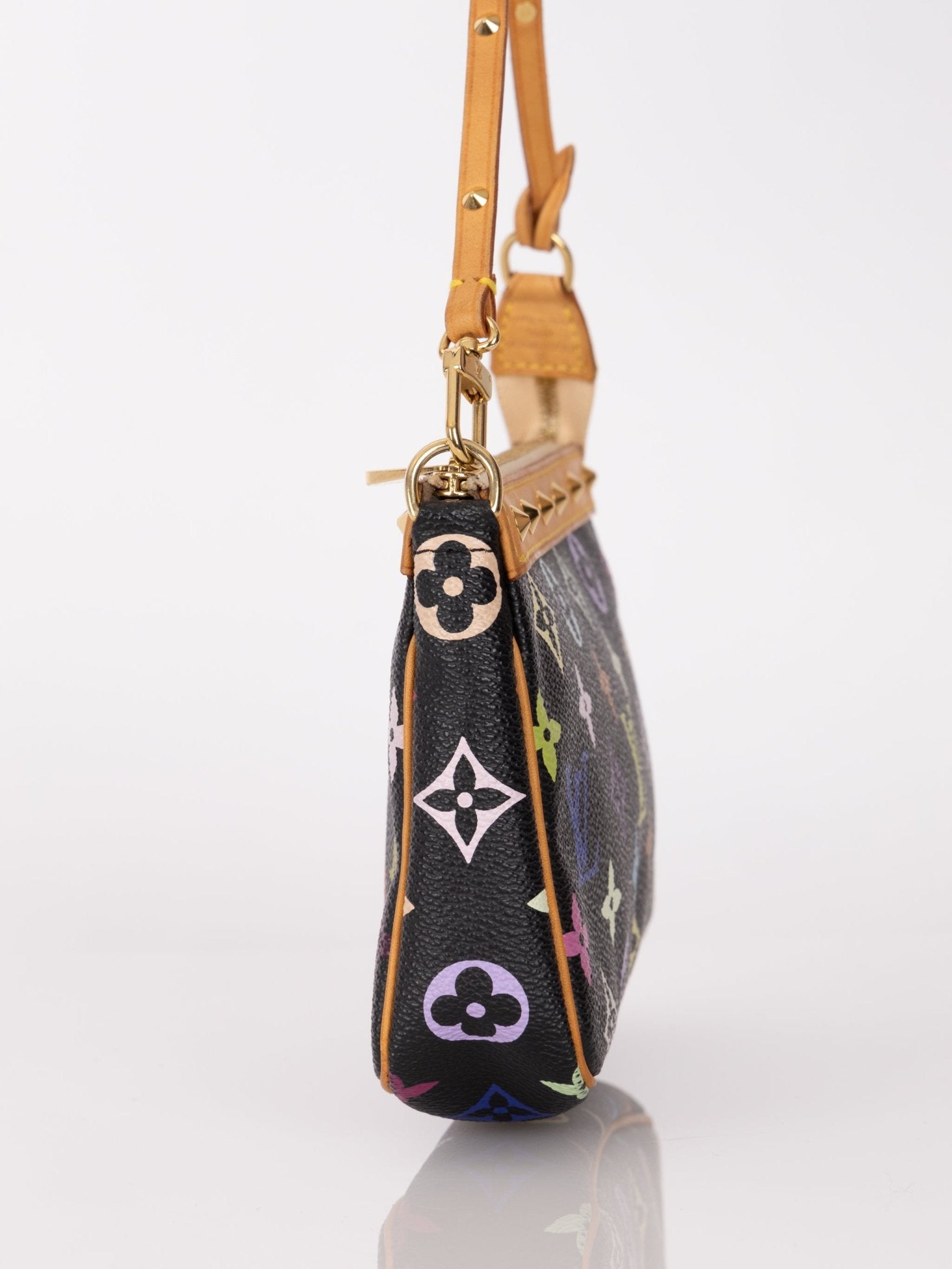 Limited Edition Louis Vuitton x Takashi Murakami Noir Multicolor Pochette - FashioNica