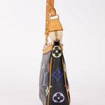 Limited Edition Louis Vuitton x Takashi Murakami Noir Multicolor Pochette - FashioNica