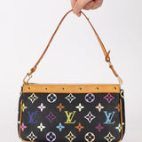 Limited Edition Louis Vuitton x Takashi Murakami Noir Multicolor Pochette - FashioNica