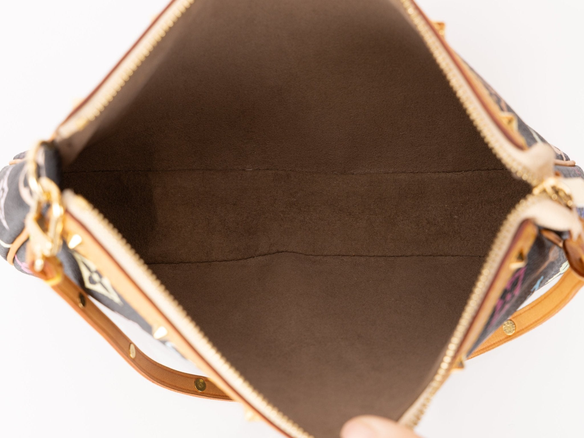 Limited Edition Louis Vuitton x Takashi Murakami Noir Multicolor Pochette - FashioNica