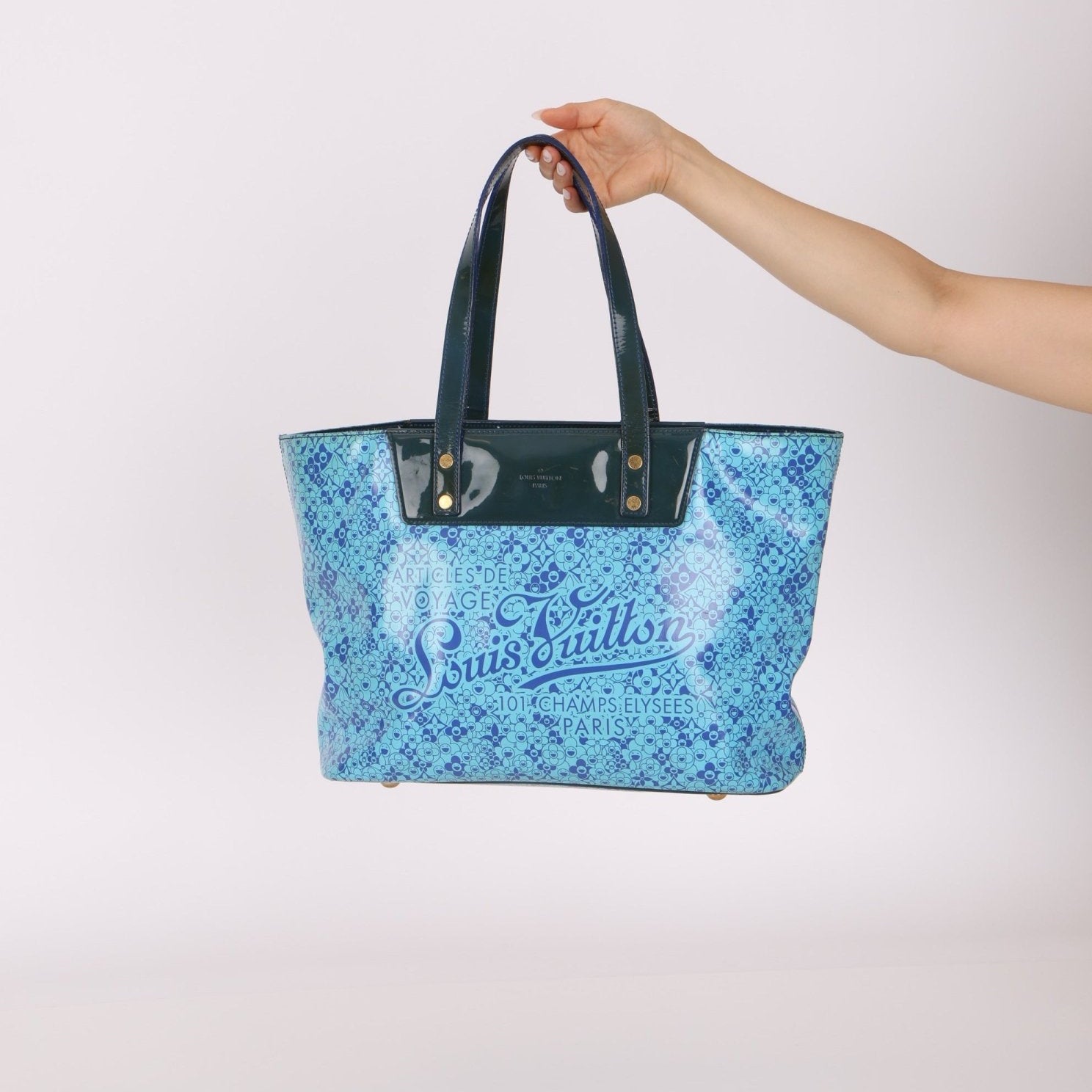 Limited Edition Louis Vuitton x Takashi Murakami Patent Cosmic Blossom Tote PM - FashioNica