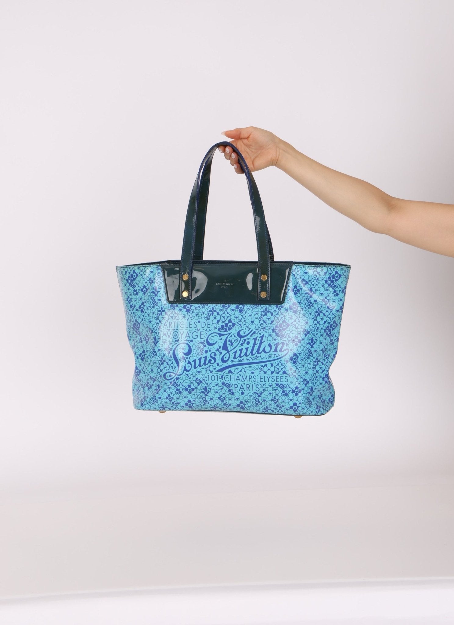 Limited Edition Louis Vuitton x Takashi Murakami Patent Cosmic Blossom Tote PM - FashioNica