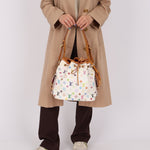 Limited Edition Louis Vuitton x Takashi Murakami White Multicolor Petit Noe - FashioNica