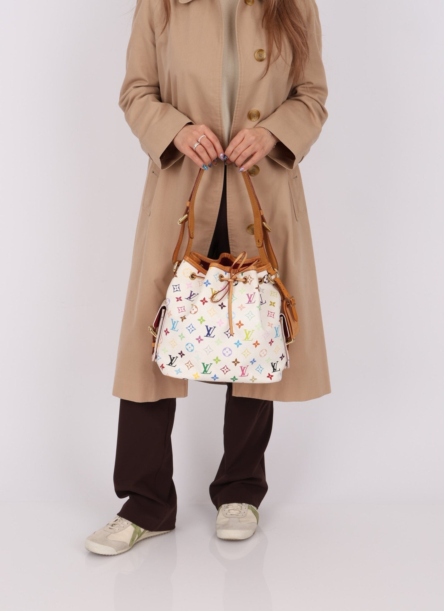 Limited Edition Louis Vuitton x Takashi Murakami White Multicolor Petit Noe - FashioNica