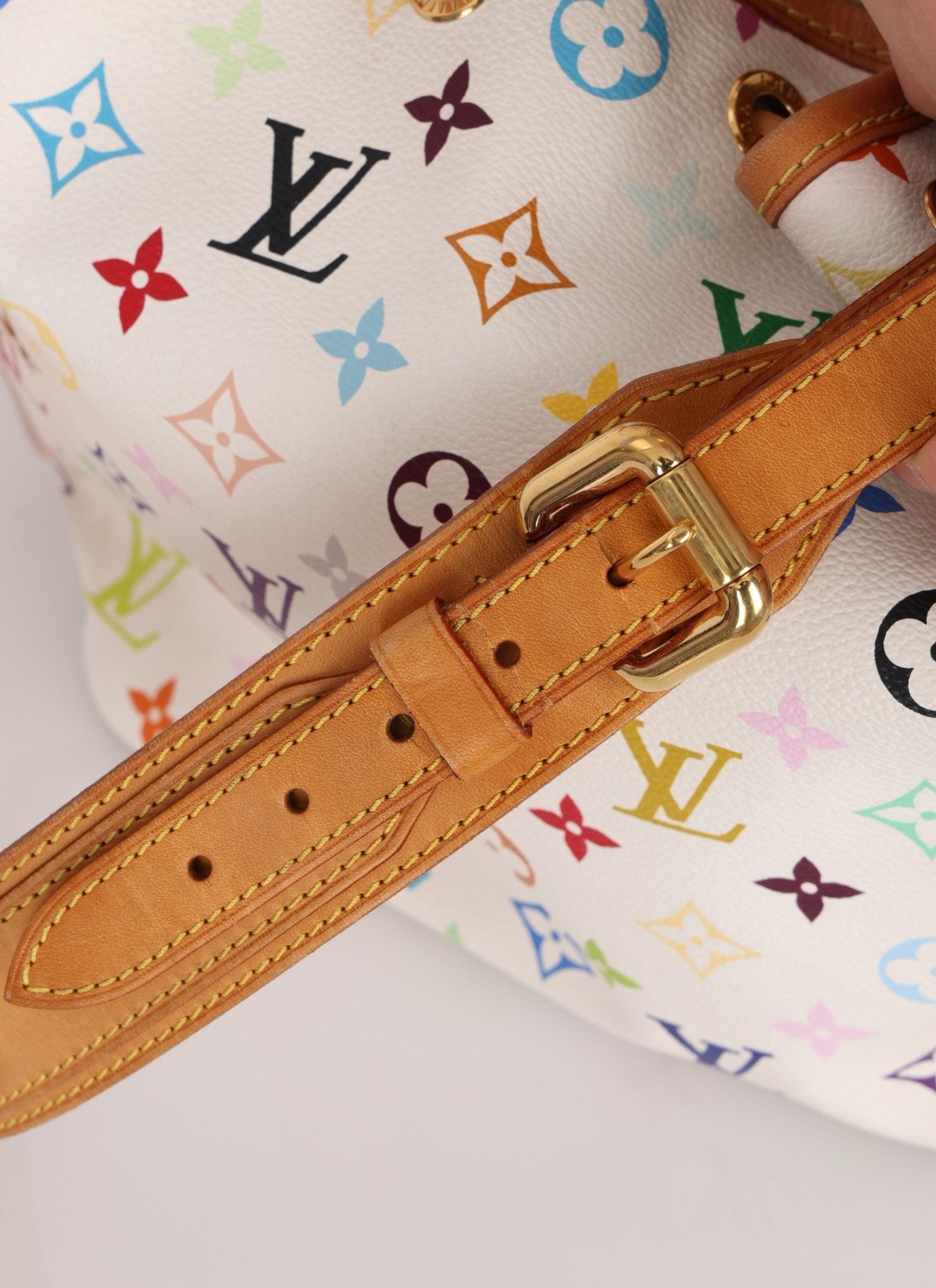 Limited Edition Louis Vuitton x Takashi Murakami White Multicolor Petit Noe - FashioNica