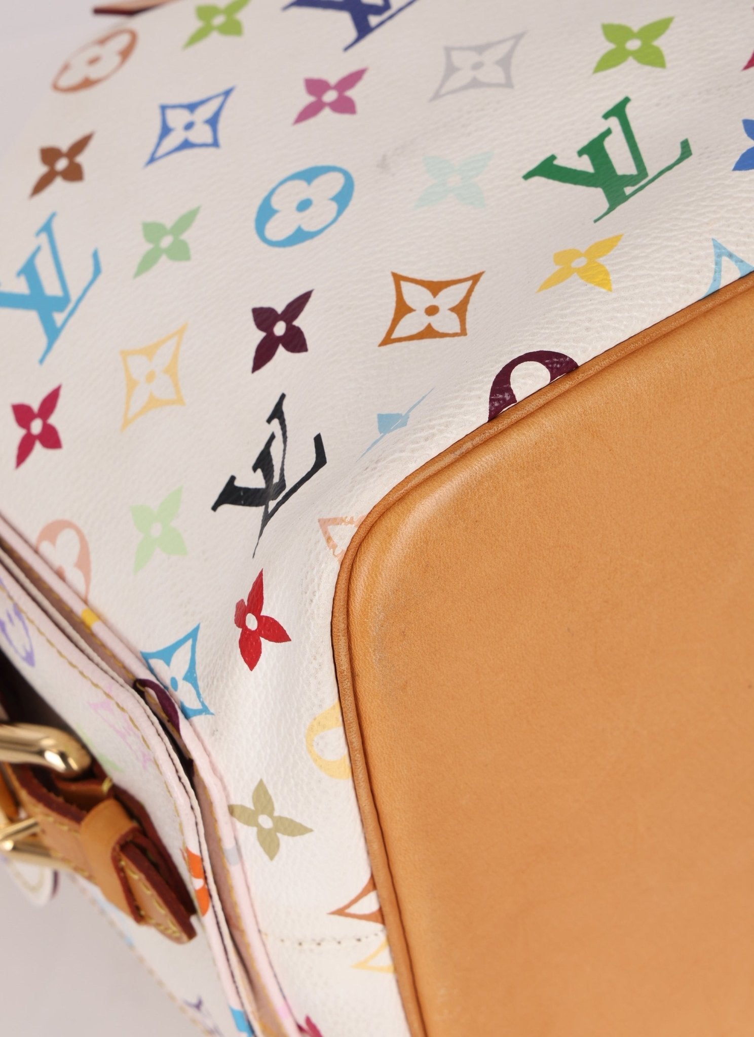 Limited Edition Louis Vuitton x Takashi Murakami White Multicolor Petit Noe - FashioNica
