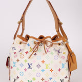 Limited Edition Louis Vuitton x Takashi Murakami White Multicolor Petit Noe - FashioNica