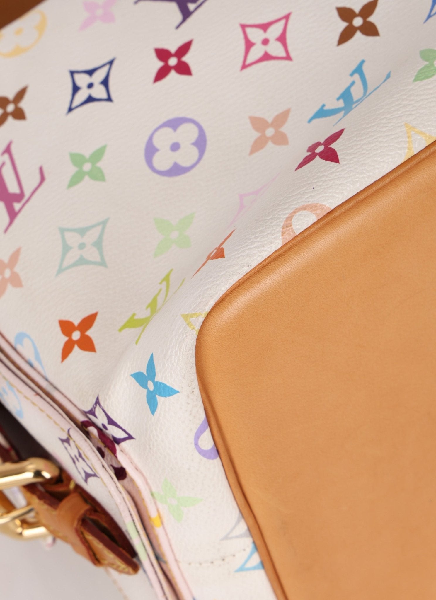 Limited Edition Louis Vuitton x Takashi Murakami White Multicolor Petit Noe - FashioNica