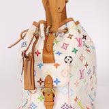 Limited Edition Louis Vuitton x Takashi Murakami White Multicolor Petit Noe - FashioNica