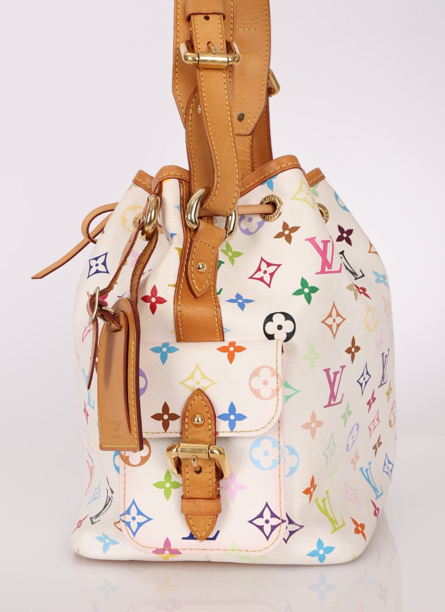Limited Edition Louis Vuitton x Takashi Murakami White Multicolor Petit Noe - FashioNica