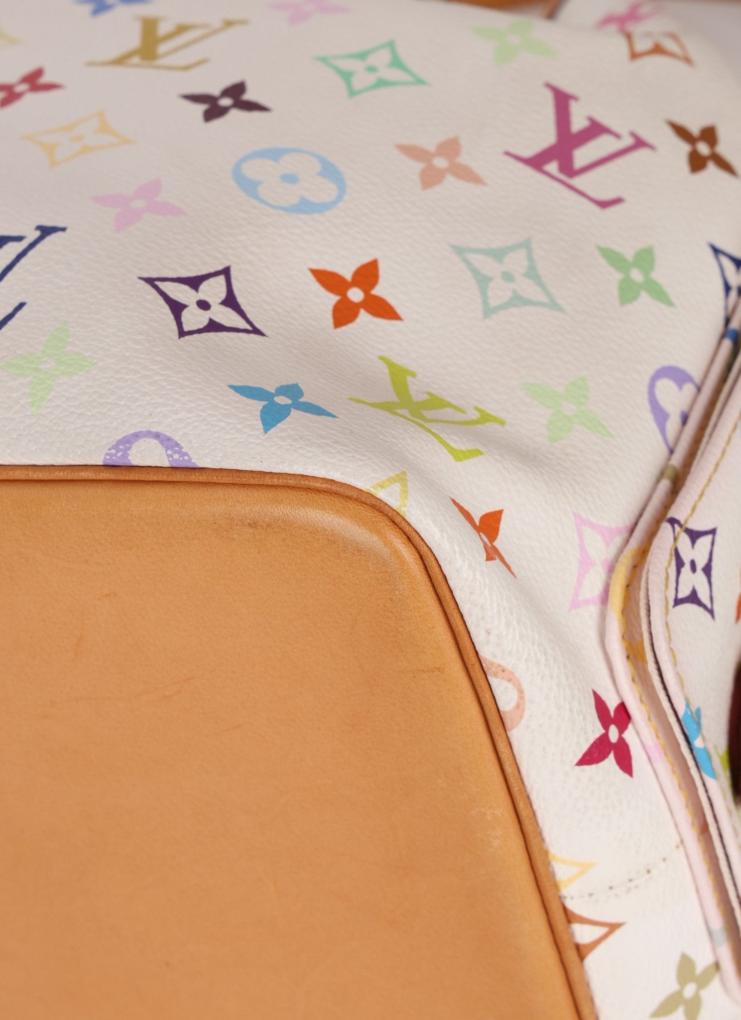 Limited Edition Louis Vuitton x Takashi Murakami White Multicolor Petit Noe - FashioNica