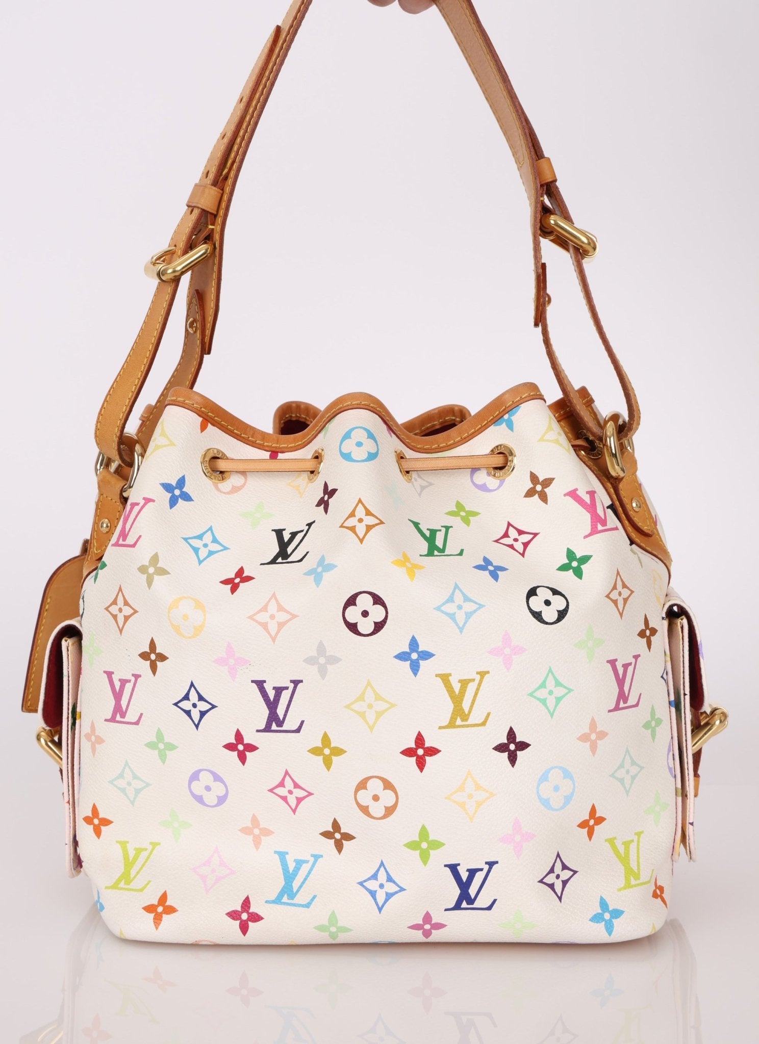 Limited Edition Louis Vuitton x Takashi Murakami White Multicolor Petit Noe - FashioNica